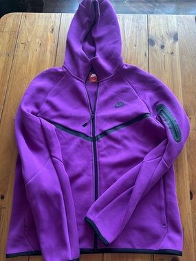 Nike Purple Hooded Full-Zip Jacket with Black Trim